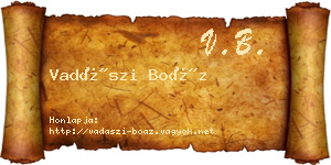 Vadászi Boáz névjegykártya